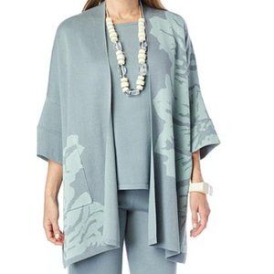 MarlaWynne Jacquard Knit Drama Topper 778-644 Sea Mist Combo Size 1X